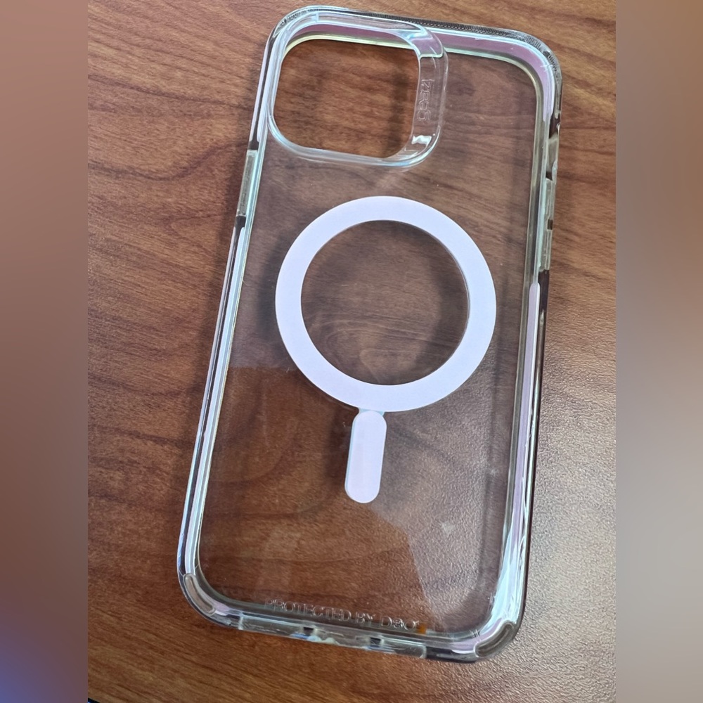 Clear blue and pink iPhone 13 Pro Max MagSafe case